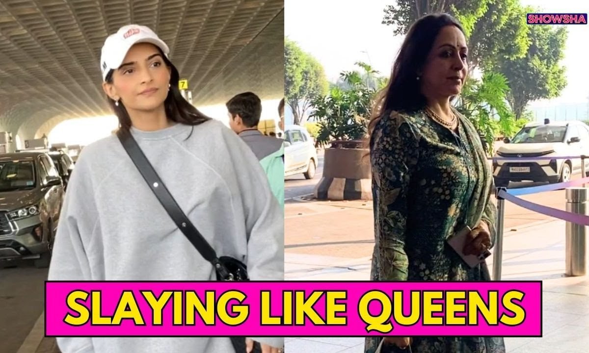 Sonam Kapoor & Hema Malini Were Spotted At Mumbai Airport As They Fly Out Of City In Style | WATCH