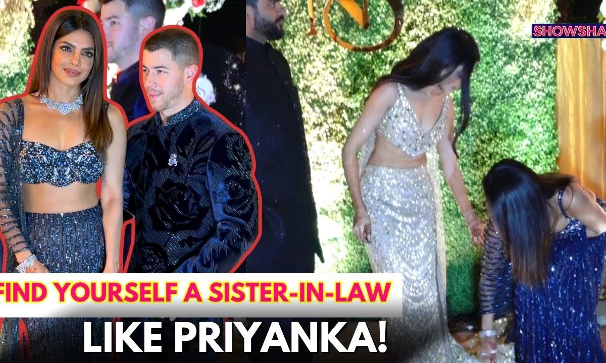 Priyanka Chopra Fixes Her Bhabhi-To-Bes Train, Hair Before Posing Together With Nick At Sangeet