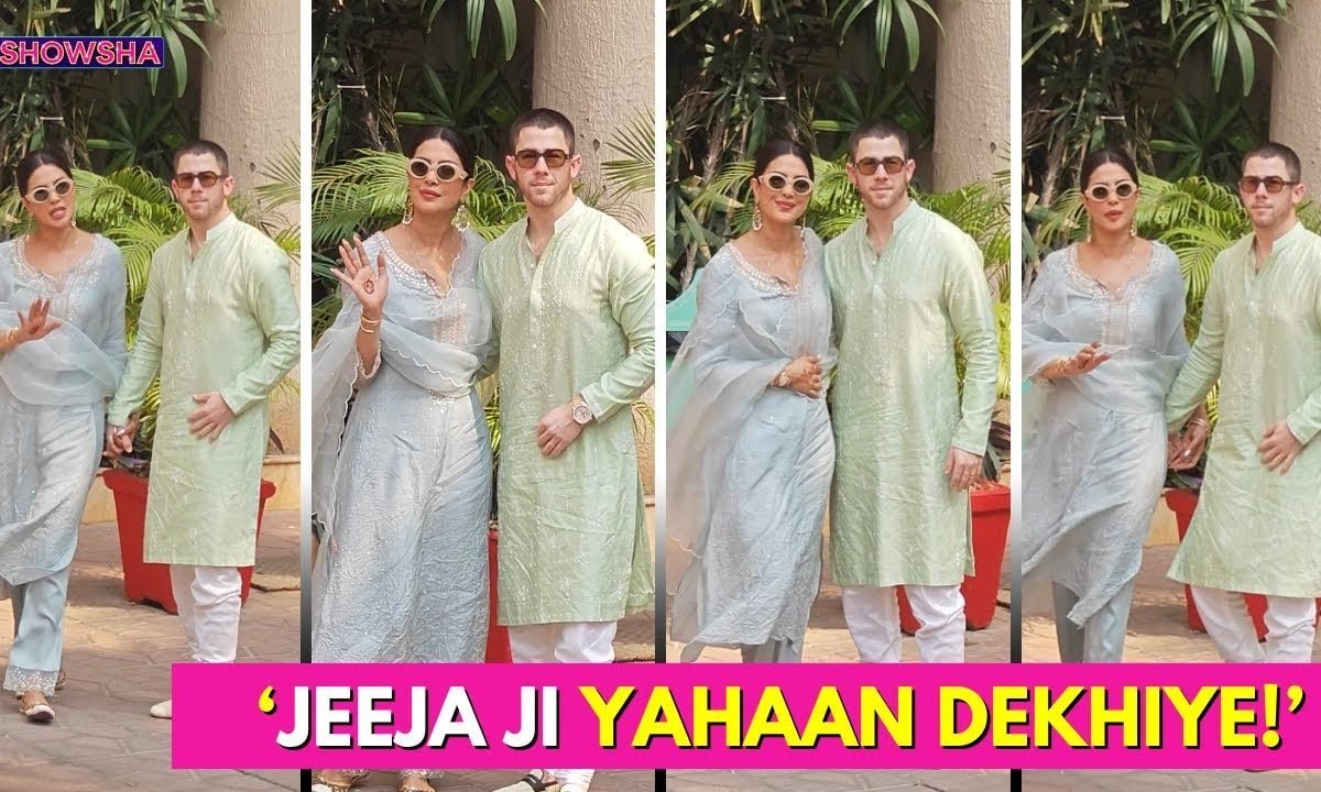 Priyanka Chopra & Nick Jonas Rock Indian Ethnic Wear As They Arrive At Madhu Chopras House I WATCH