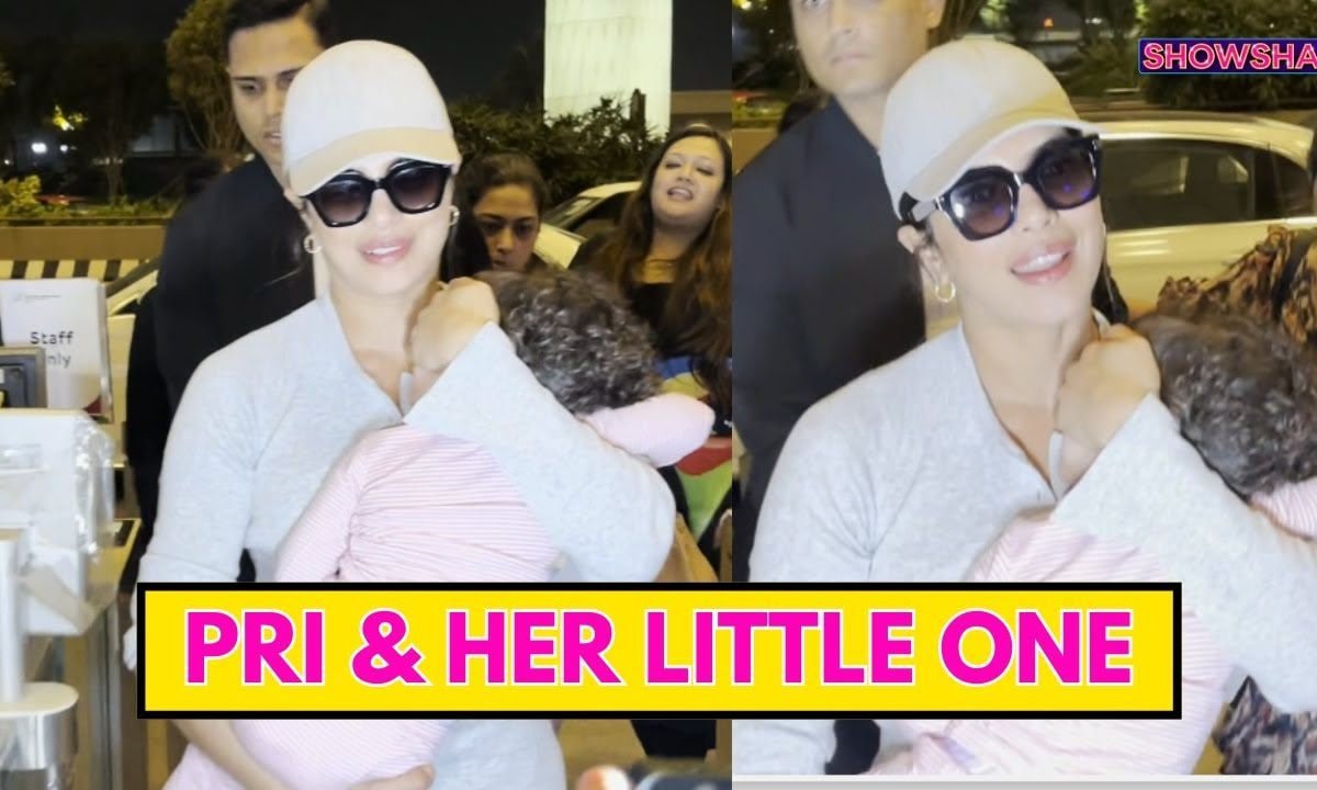 Priyanka Chopra Jets Off From Mumbai In Style, Malti Marie Adorably Snuggled In Her Arms | Watch