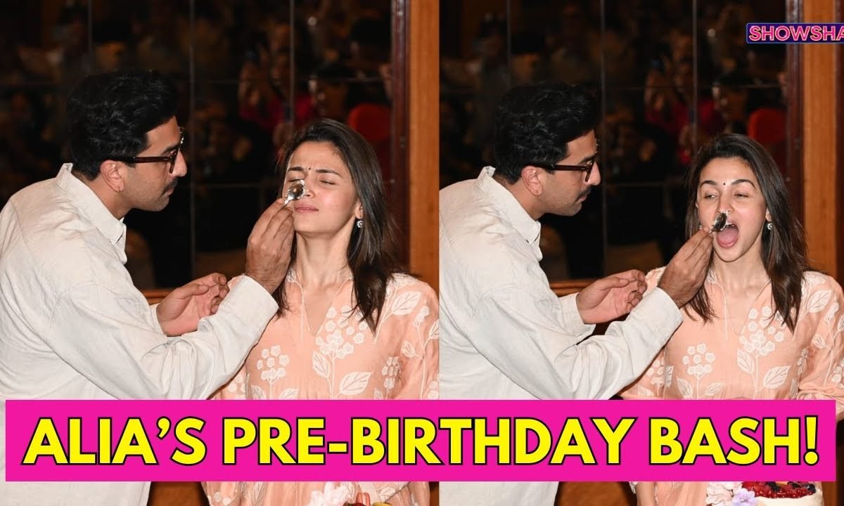 Ranbir Kapoor Playfully Feeds Cake To Alia Bhatt As She Celebrates Her Pre-Birthday With Media