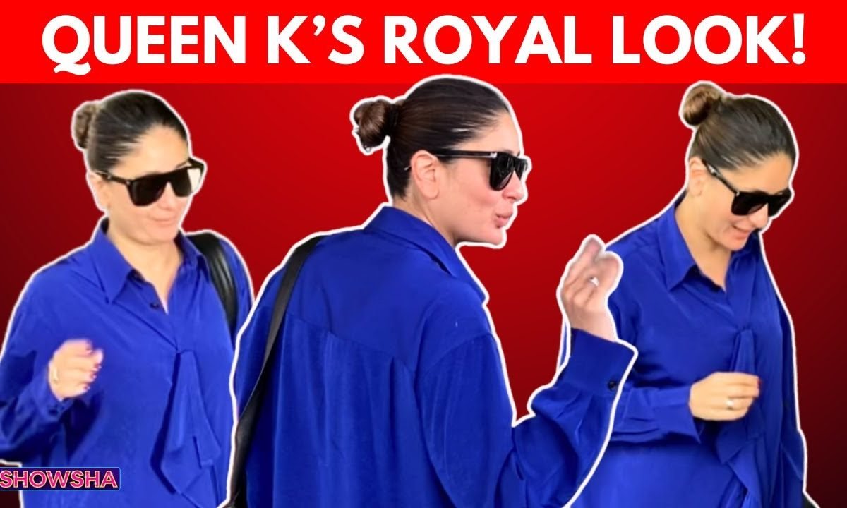 Kareena Kapoor Khan Looks Royal In Blue As She Flies Out Of Mumbai I WATCH