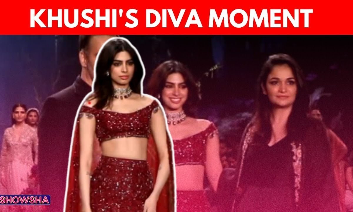 Khushi Kapoor Takes The Over The Ramp In A Shimmery Red Lehenga At Fashion Show | WATCH