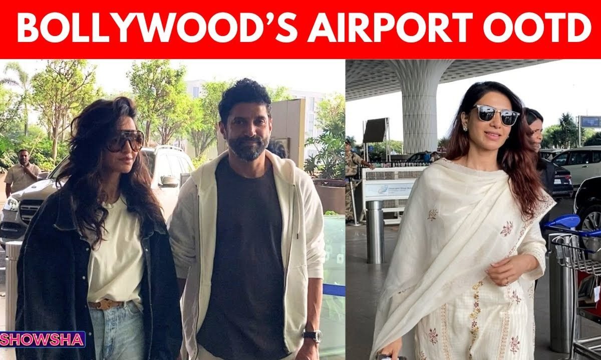 Farhan Akhtar, Shibani Dandekar & Samantha Ruth Prabhu Look Fashionable As They Fly Out Of Mumbai