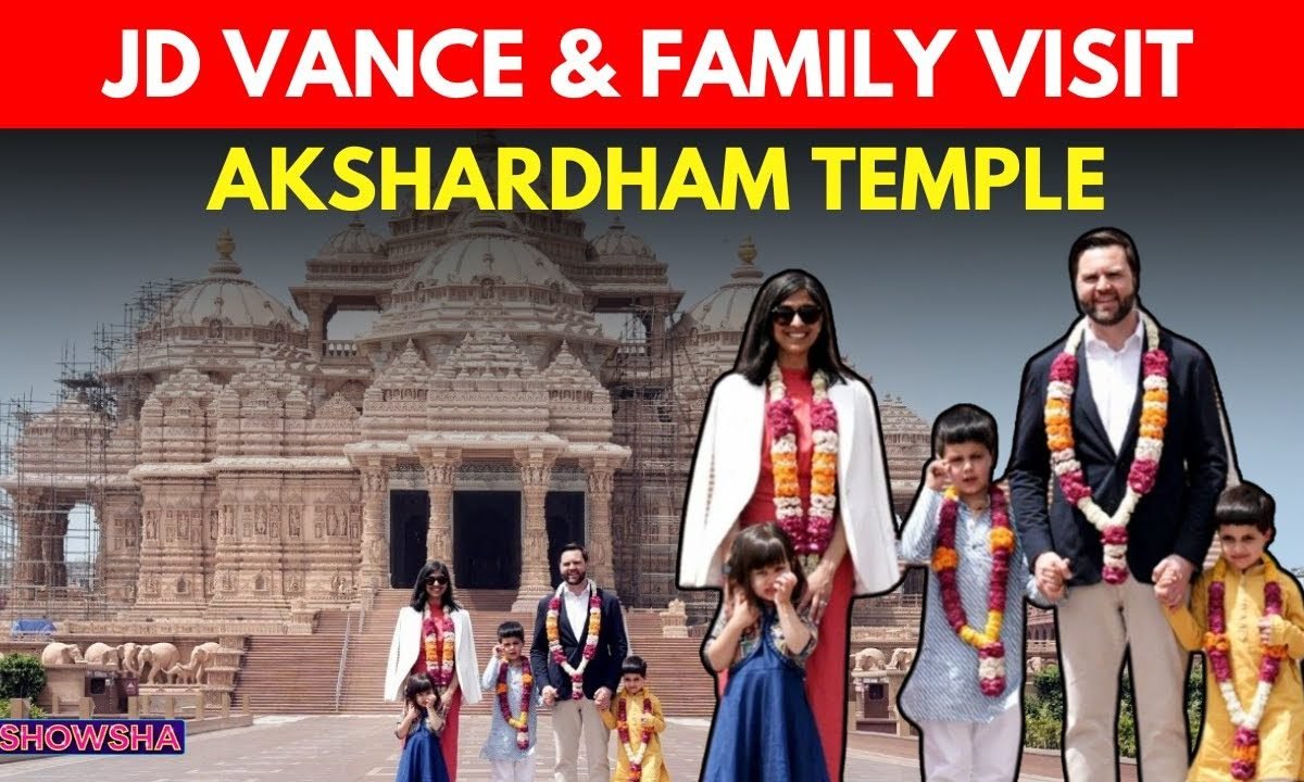 JD Vance, Wife Usha Vance Visit Delhi’s Akshardham Temple With Their Kids | Watch Video | N18G