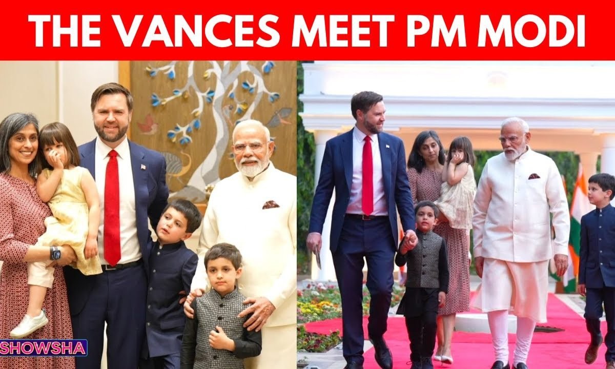 US Vice President JD Vance Visits PM Narendra Modi With Wife Usha Vance & Kids | WATCH