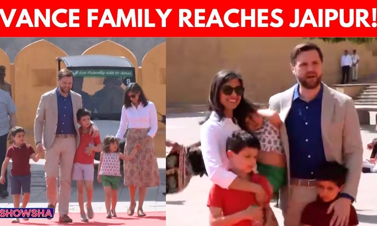US Vice President JD Vance Arrives In Jaipur With Family, Receives Traditional Rajasthani Welcome