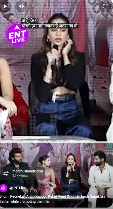 Bhumi Pednekar, Arjun Kapoor, Rakul Preet Singh & Harsh Gujral:fun Banter while promoting their film