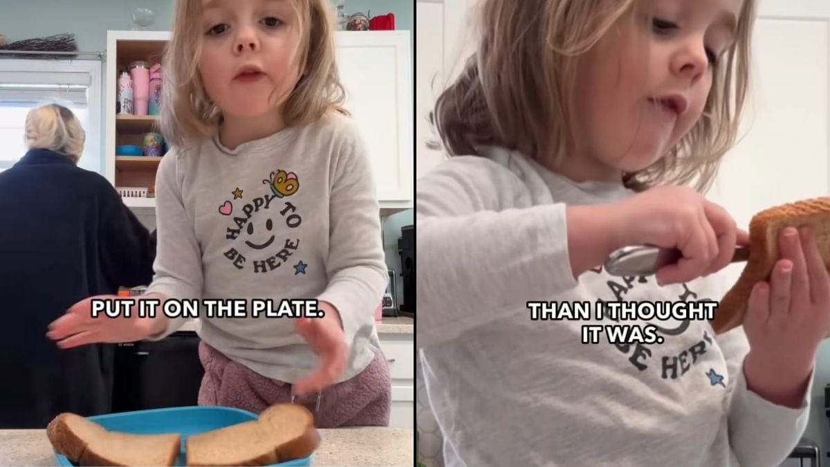 Viral: Little Girls Fun Style Of Making Peanut Butter-Nutella Sandwiches Wins Hearts Online