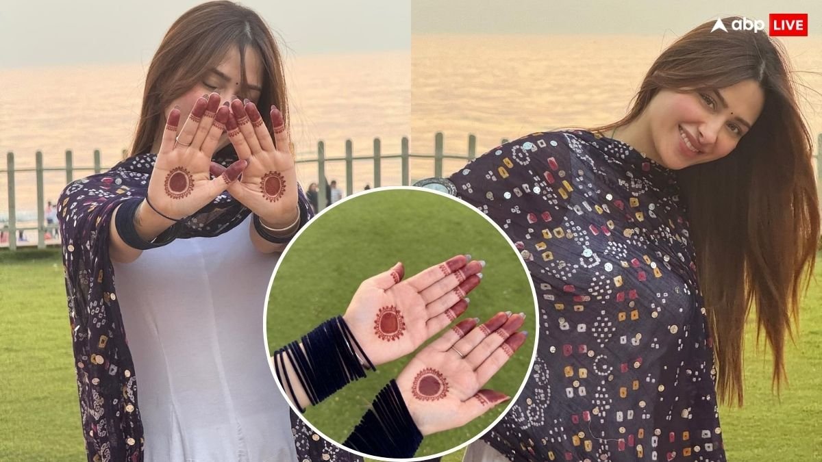 हाथों में मेहंदी रचाकर व्हाइट सूट में इठलाती दिखीं माहिरा शर्मा, यूजर्स बोले - ‘सिराज भाई के लिए लगाई है ना’