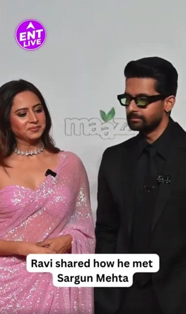 Ravi Dubey और Sargun Mehta red carpet पर Zee Rishtey Awards में दिखे