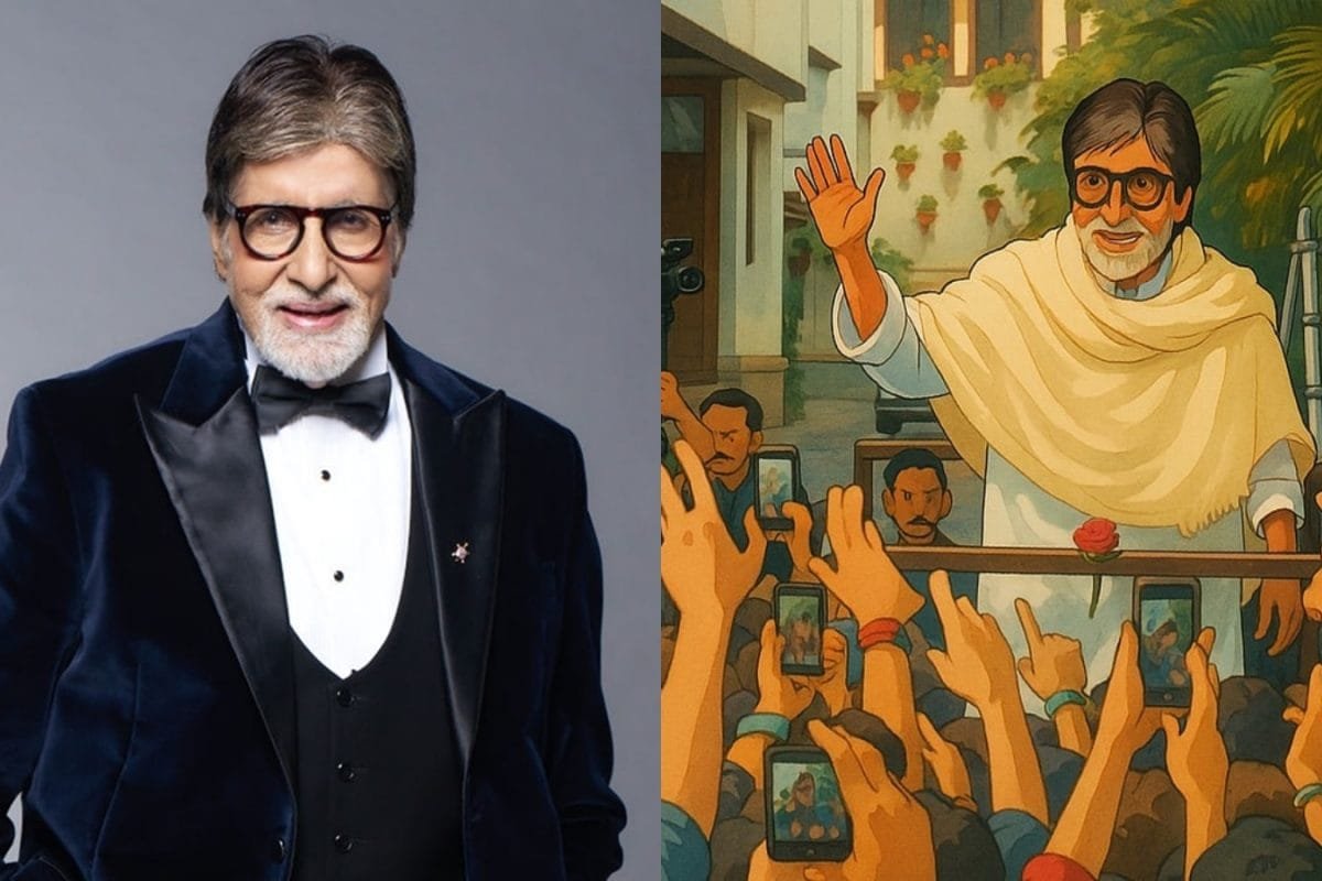 Amitabh Bachchan Embraces Ghibli Trend, Shares AI-Generated Edits Of Sunday Fan Meet | PHOTOS