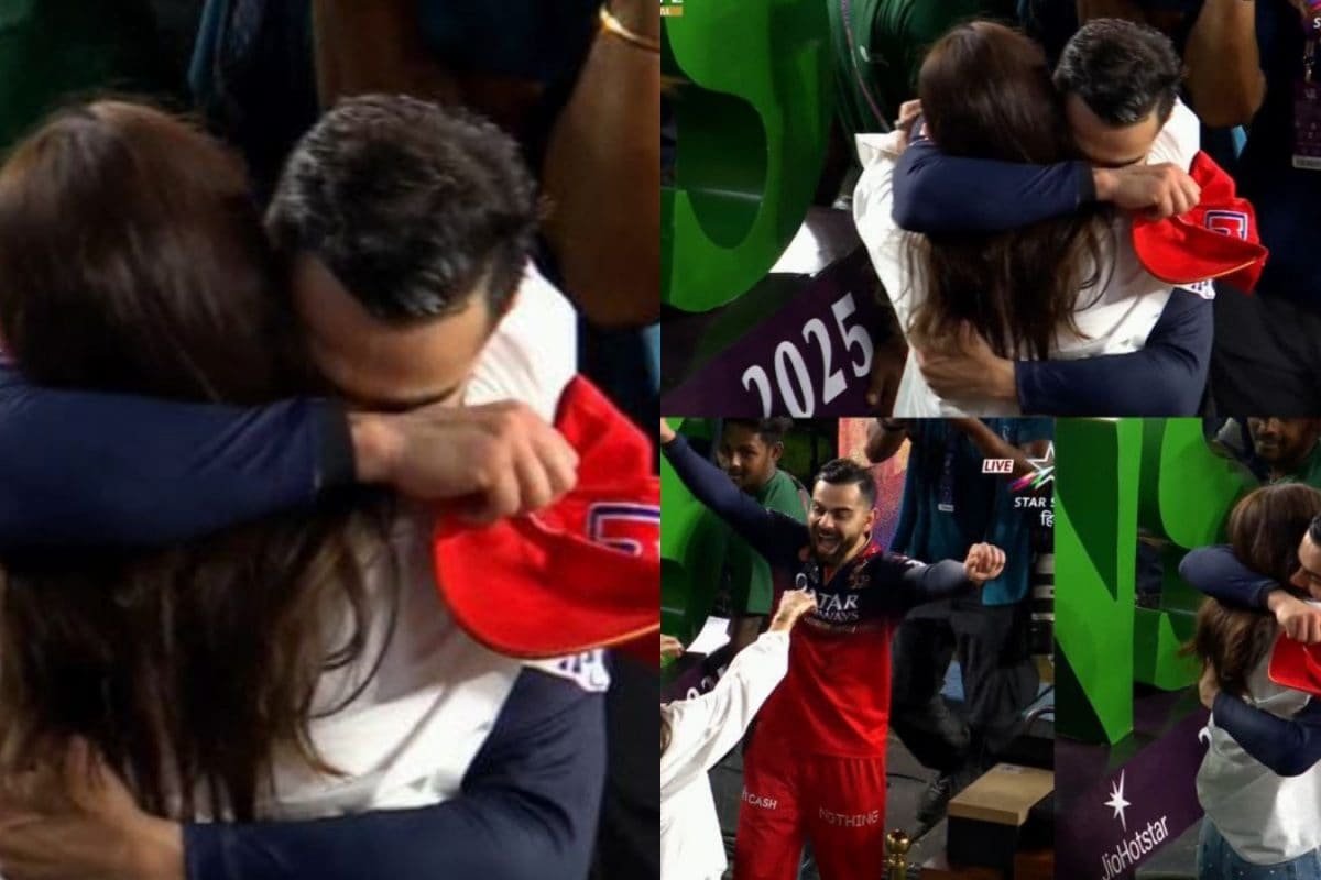 Anushka Kisses Emotional Virat Kohli, Comforts Him After RCBs IPL 2025 Win | Watch