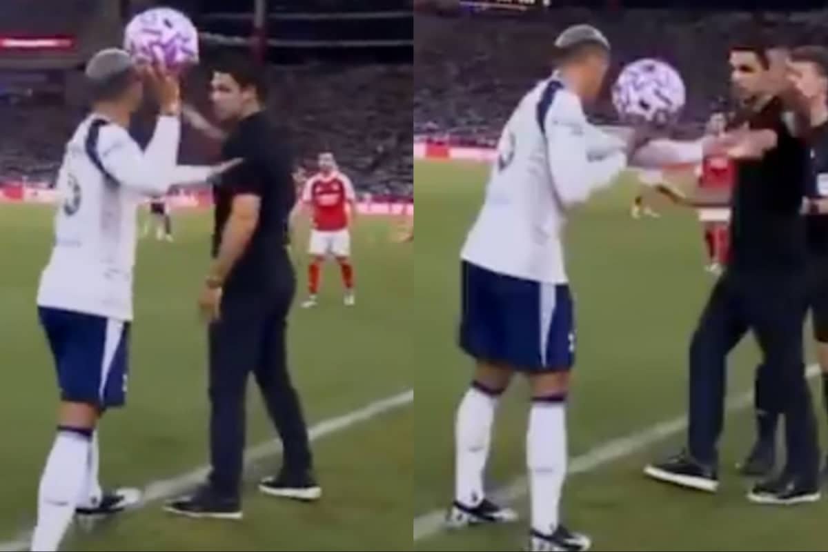 Mikel Arteta Gets Shoved By Spurs Pedro Porro During Throw-In Chaos: WATCH