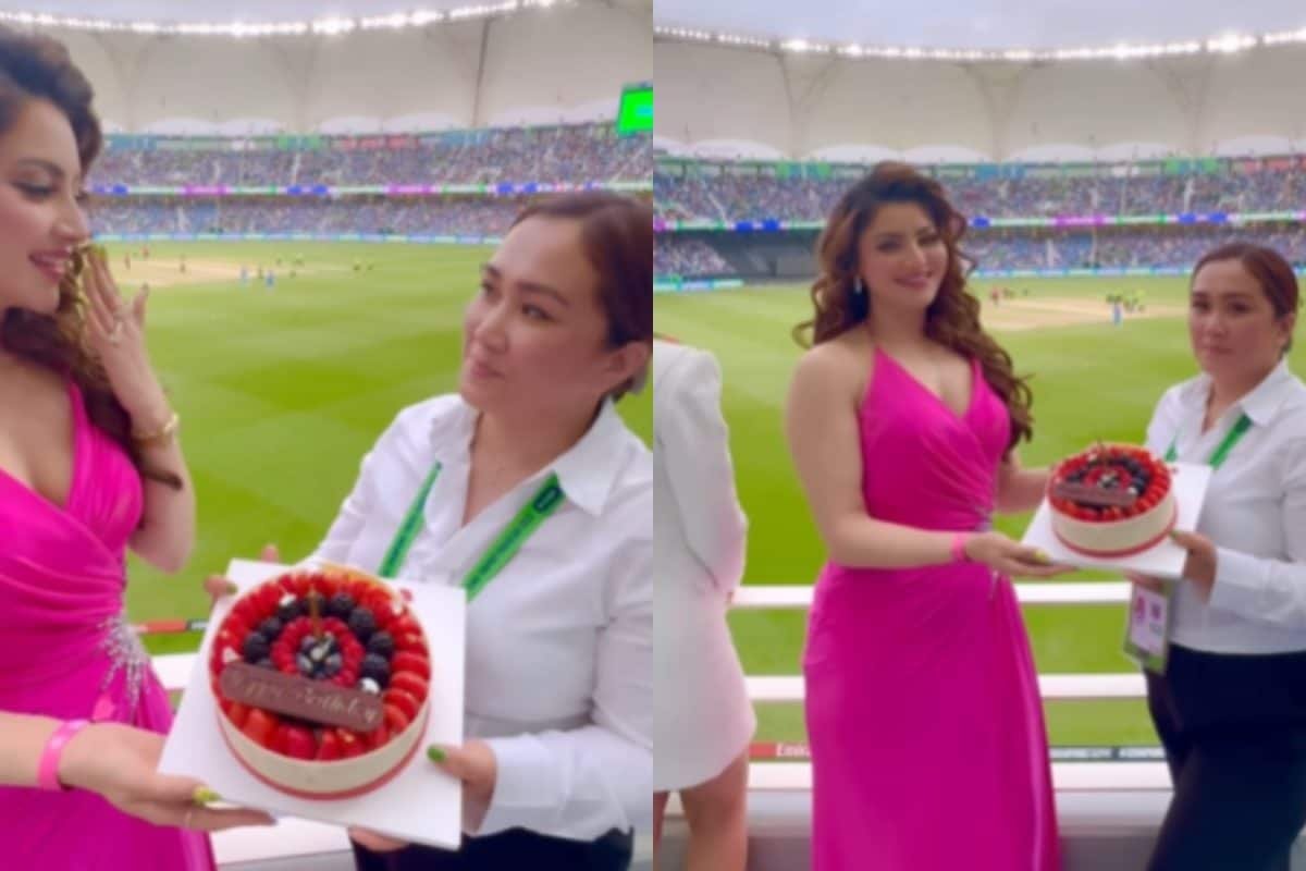 Urvashi Rautela Gets A Sweet Surprise With Pre-Birthday Cake During India-Pakistan Match in Dubai | Watch