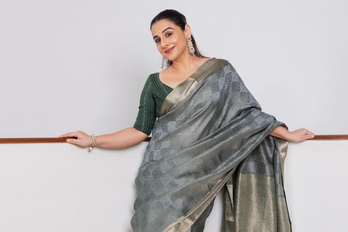 Vidya Balan Is Giving Us Lessons In How To Style Grey Saree With Oomph