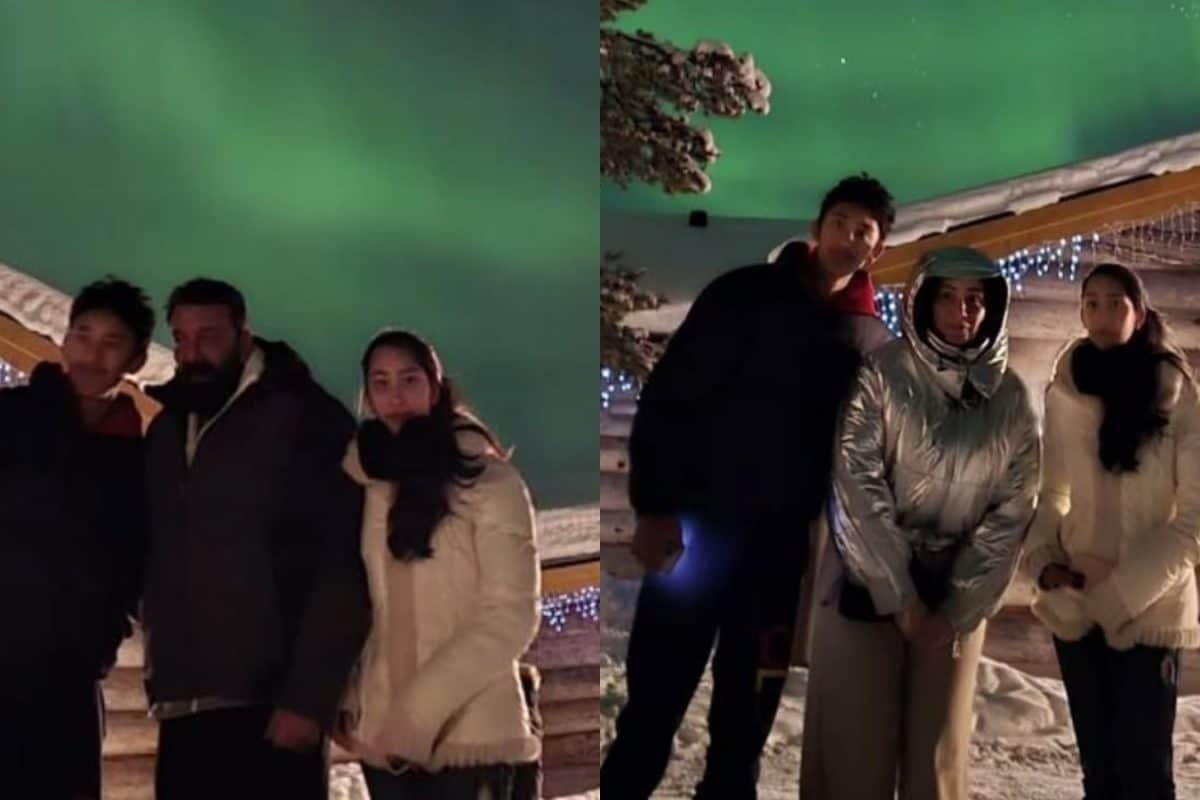 Sanjay Dutt Chants Har Har Mahadev In Finland, Enjoys Aurora Borealis With Wife Maanayata And Kids | Photos
