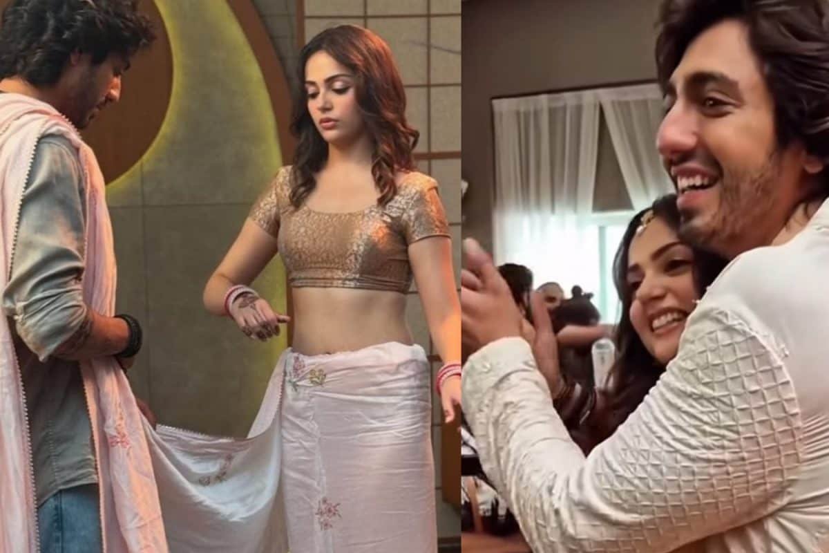 Saiyaara Actor Ahaan Panday Drapes A Sari On Aneet Padda, Hugs Her In UNSEEN Photo