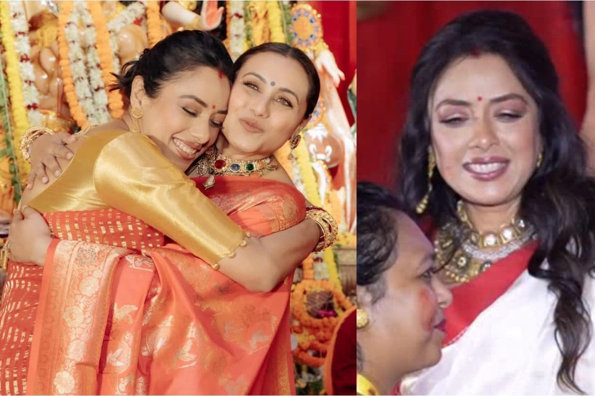 Rani Mukerji And Rupali Ganguly Give Each Other A Hug, Take Part In Sindoor Khela | Photo