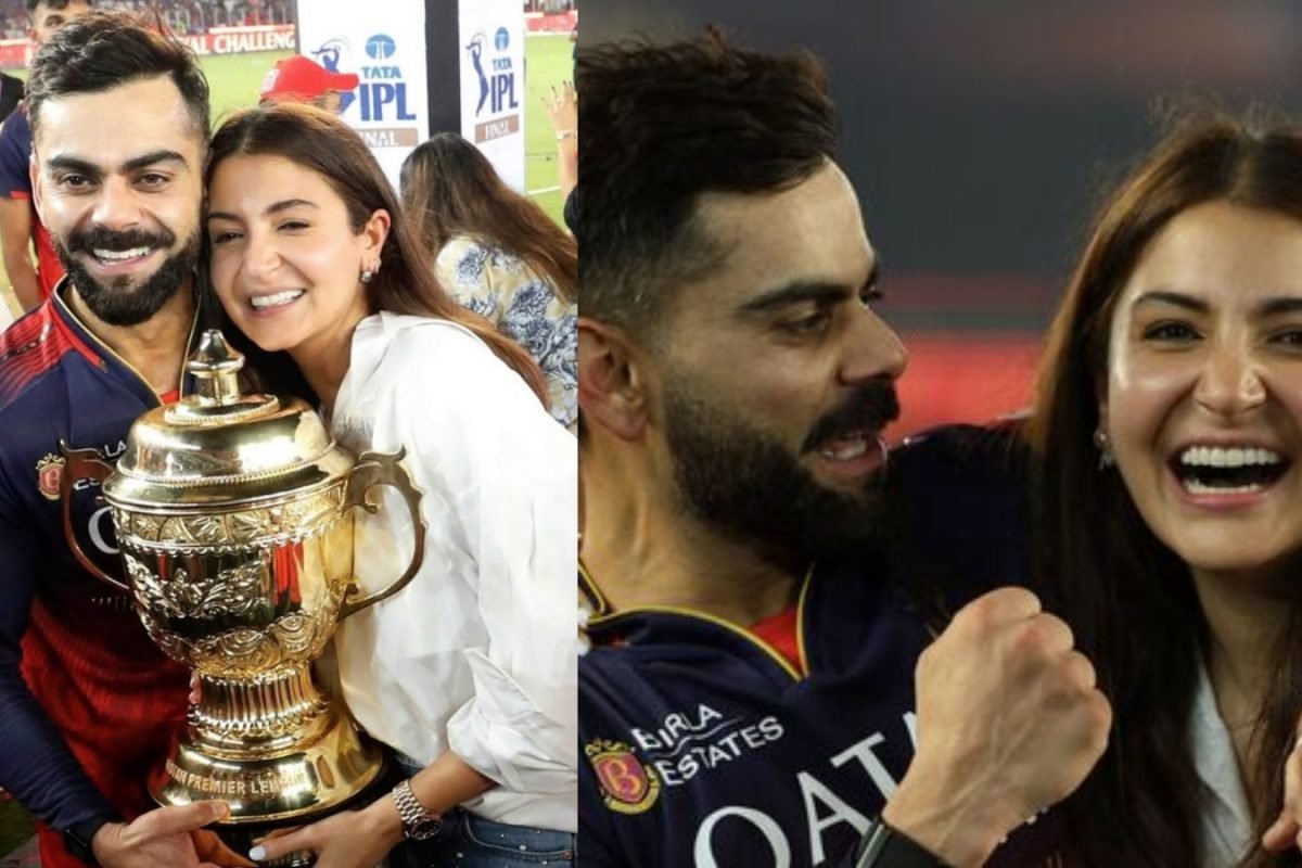 Virat Kohli, Anushka Sharma Flash Big Smiles As They Hold RCB’s First-Ever IPL Trophy