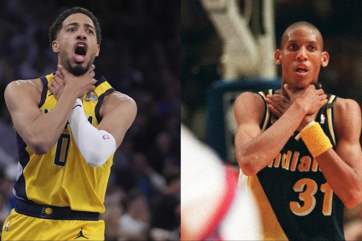 Pacers Haliburton Pulls Off Millers Infamous Choke Celebration In ECF Game 1 vs Knicks