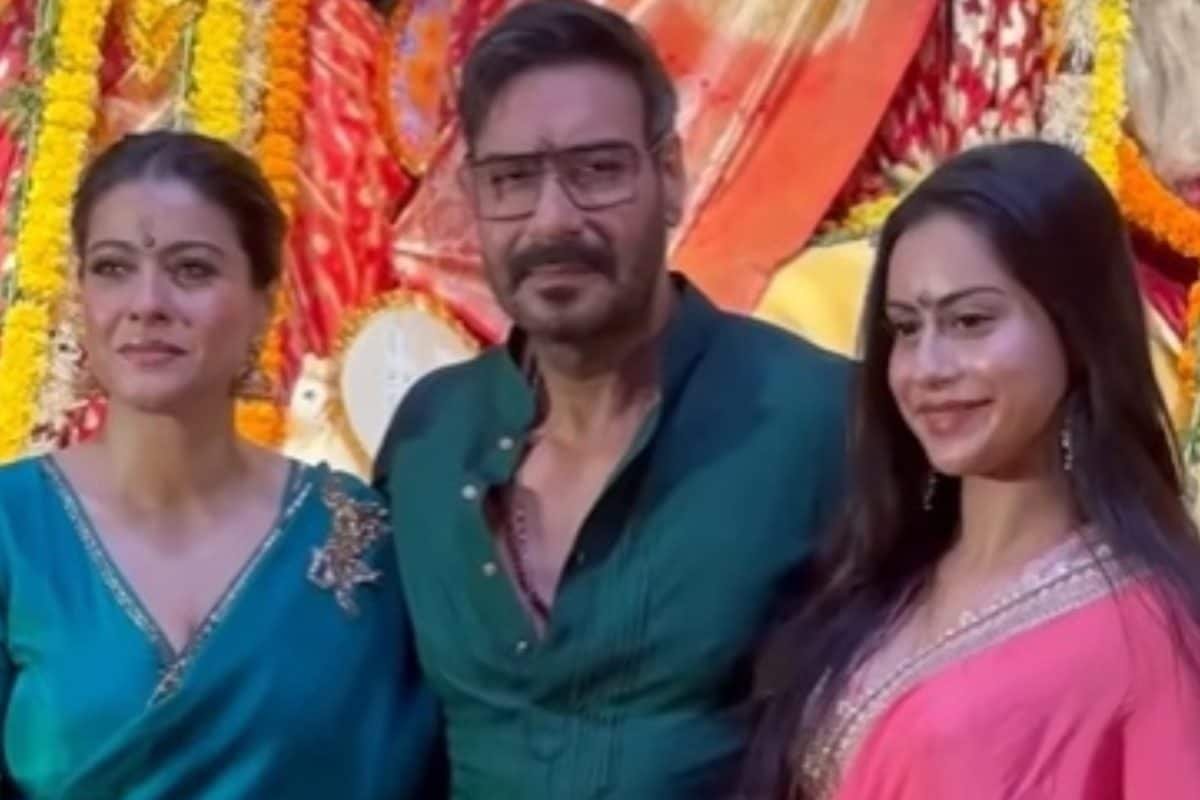 Ajay Devgn Joins Kajol, Daughter Nysa At Durga Puja Pandal; Video Goes Viral | Watch