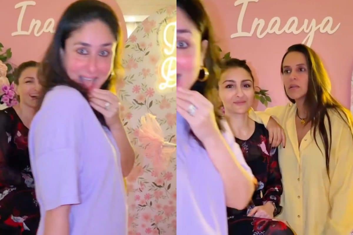 Kareena Kapoor Goofily Photobombs Neha And Soha At Inaaya’s 8th Birthday Bash | Watch