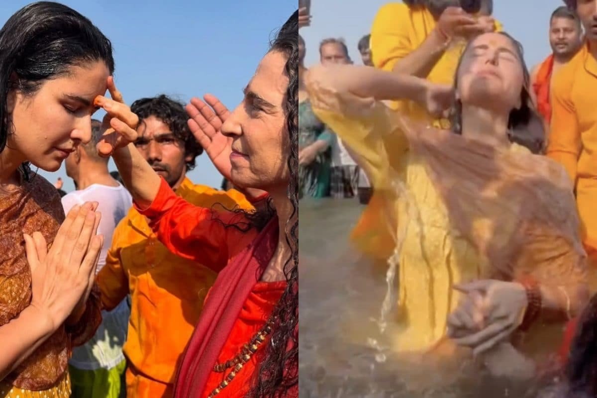 Katrina Kaif Takes Holy Dip With Vicky Kaushals Mother At Mahakumbh Mela; Fans React | Watch