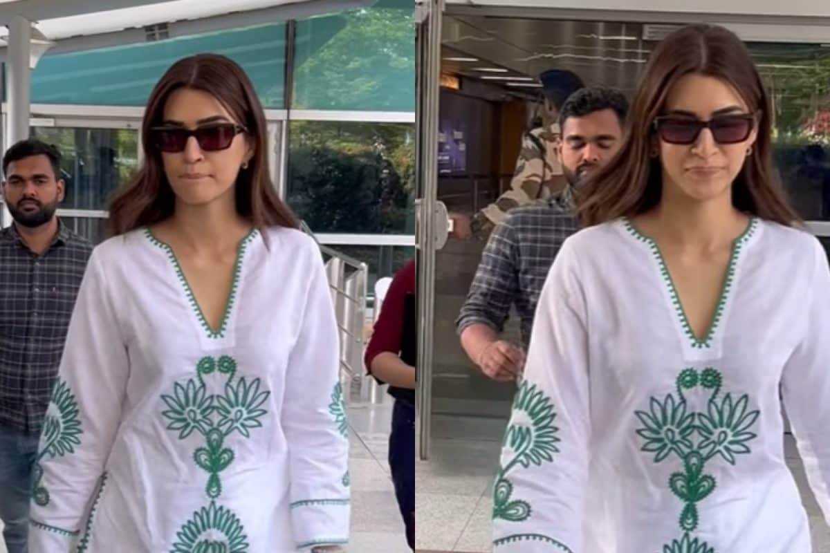 Kriti Sanon Looks Chic In A White Casual Wear, Greets Paps With A Smile At The Airport | Watch