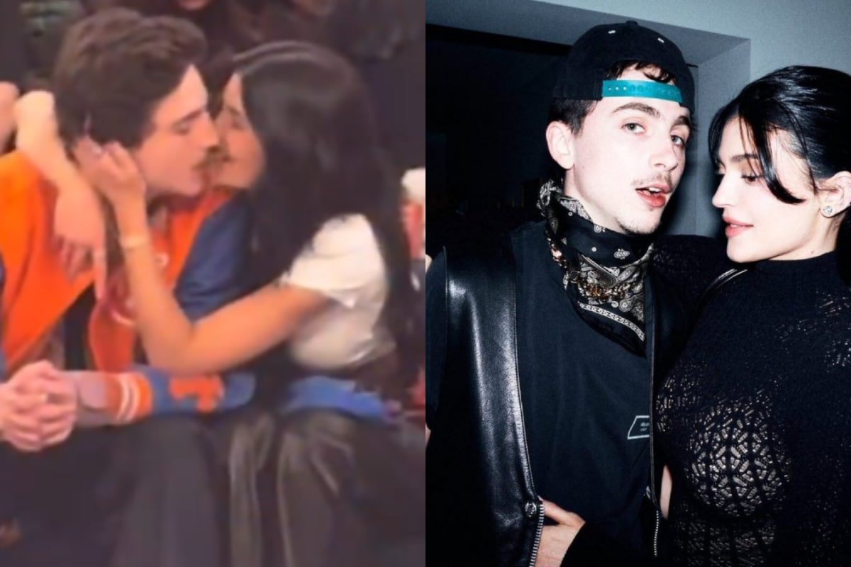 Kylie Jenner, Timothee Chalamet Cant Stop Kissing During Knicks Game | VIRAL