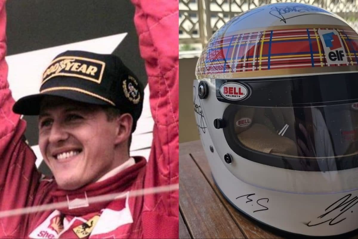 Michael Schumacher Signs Special Former F1 Champions Helmet For Charity