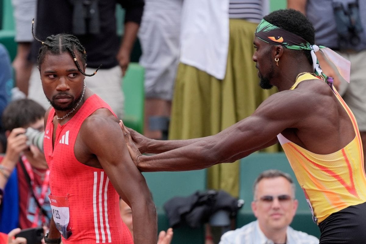 Watch: Noah Lyles Shoved By Kenny Bednarek After Winning 200 Meters At US Nationals