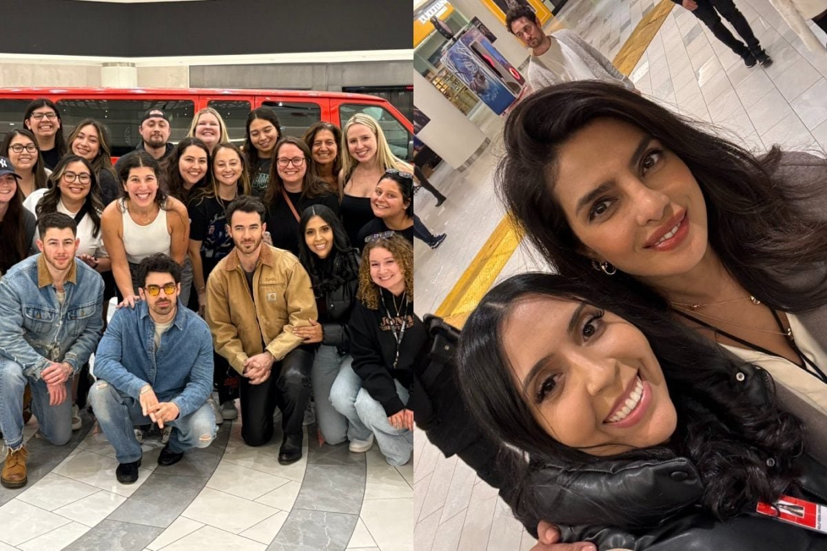 Priyanka Chopra And Nick Jonas Pose With Jonas Brothers and Fans At JonasCon Sound Check; See Pics