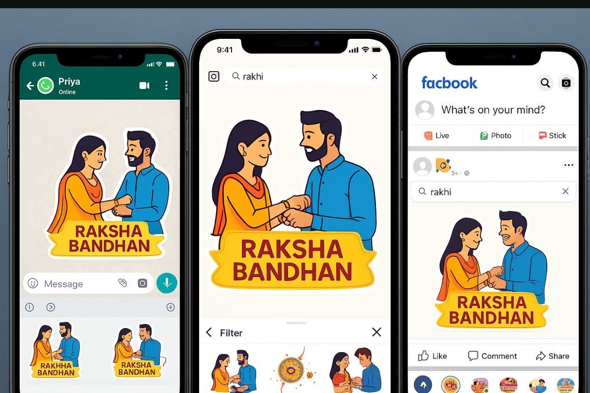 WhatsApp, Instagram और Facebook पर ऐसे भेजें राखी-थीम वाले स्टिकर्स और GIFs