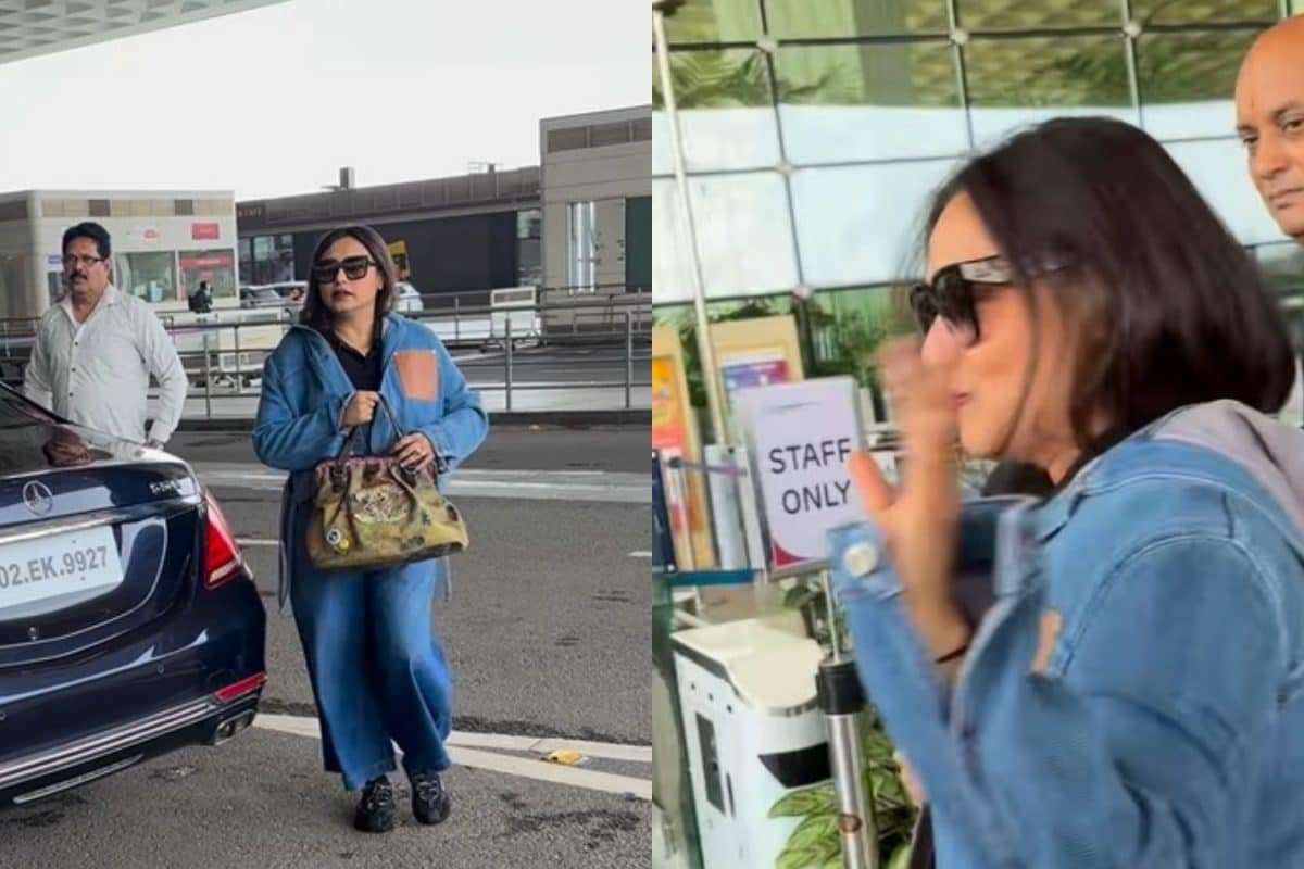Rani Mukerji Keeps It Cool And Casual, Smiles For Paps at Airport | Watch