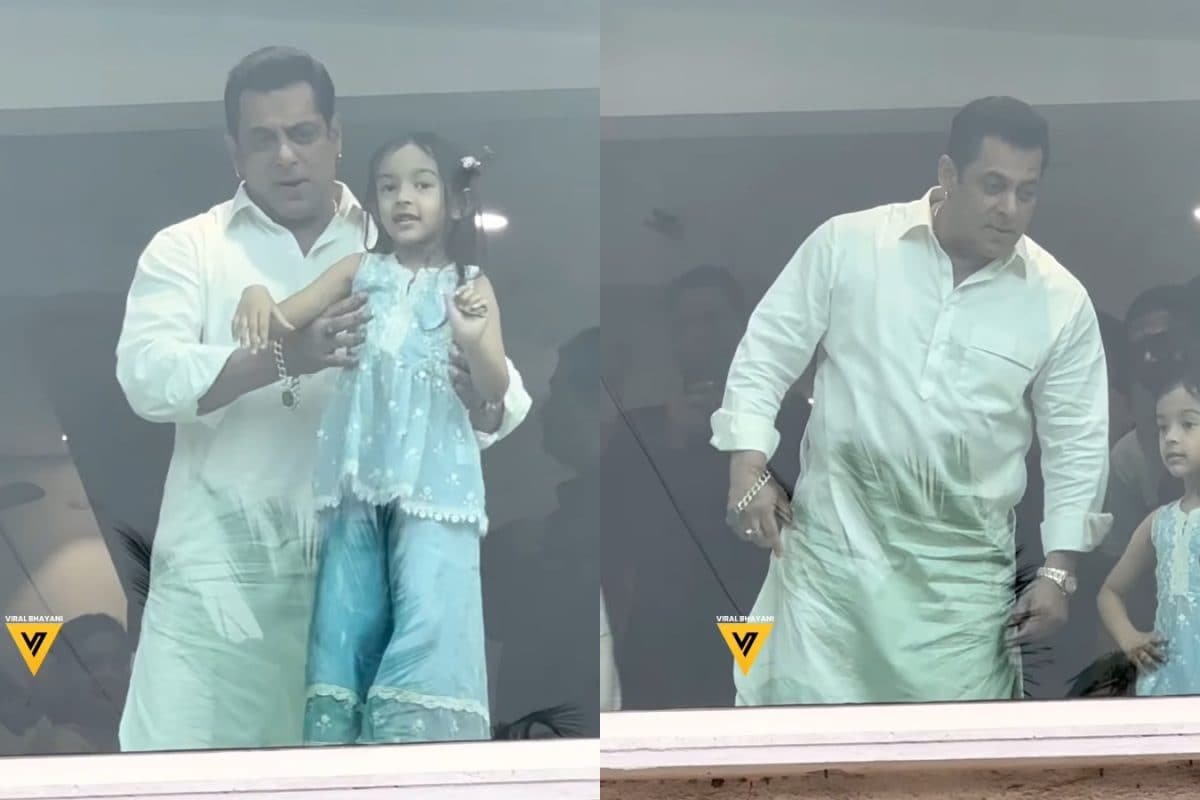 Salman Khan Greets Fans Behind Bulletproof Glass On Eid Amid Threats; Niece Ayat Joins Him | WATCH