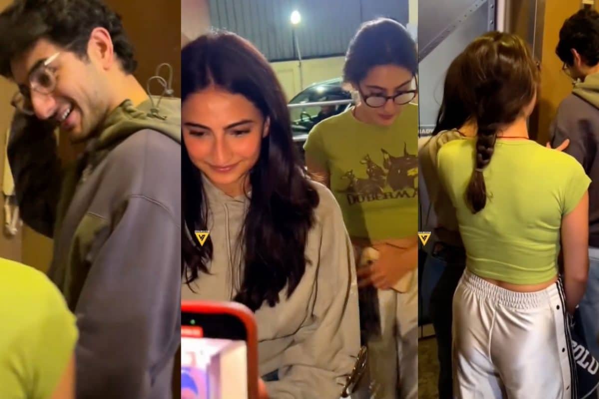 Sara Ali Khan Teases Ibrahim As Paps Click Them With Palak Tiwari On Movie Night | Watch