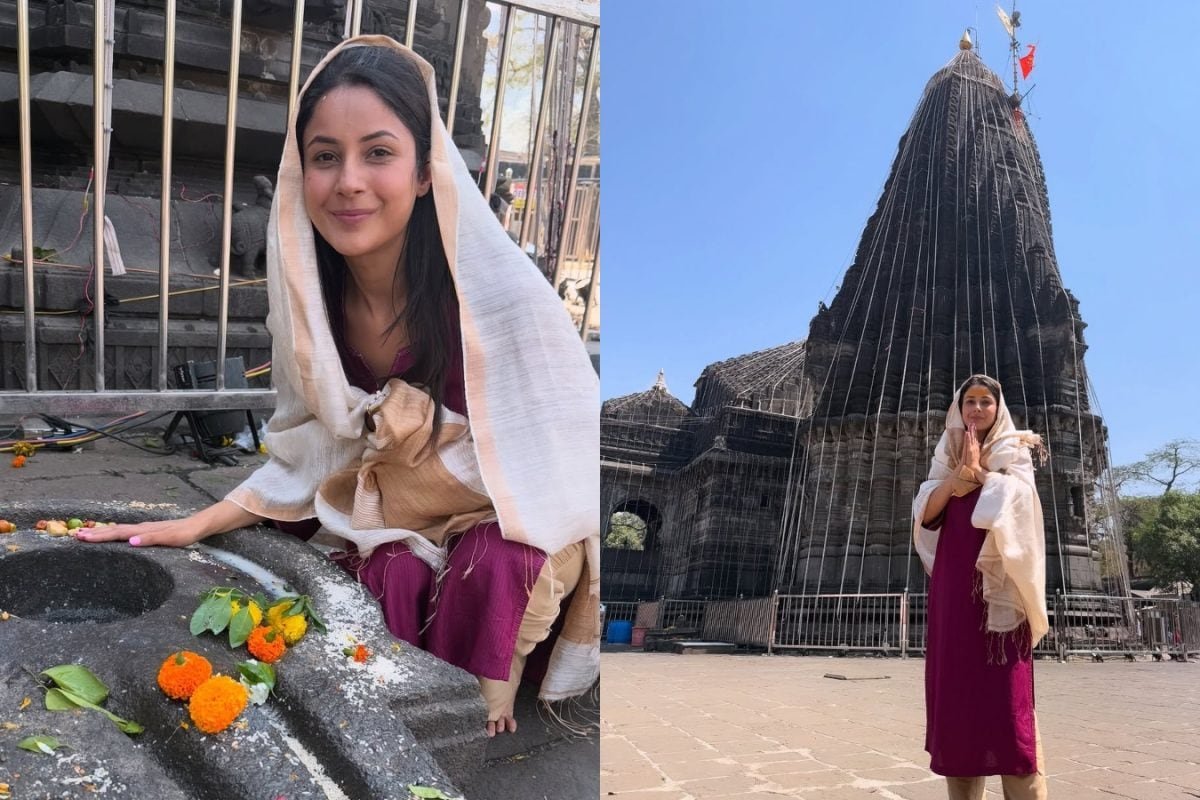 Shehnaaz Gill Visits Trimbakeshwar Temple, Seeks Blessings From Lord Shiva On Maha Shivratri
