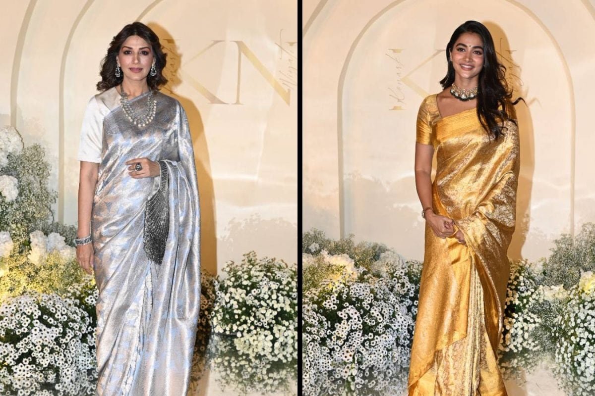 Pooja Hegde, Sonali Bendre, Vidya Balan In Beautiful Sarees At Ashutosh Gowarikers Sons Wedding