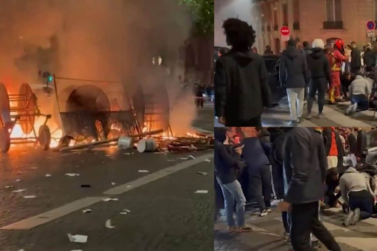Multiple Arrests Made In Paris As Celebrations Turn Unruly Following PSGs Win Over Arsenal