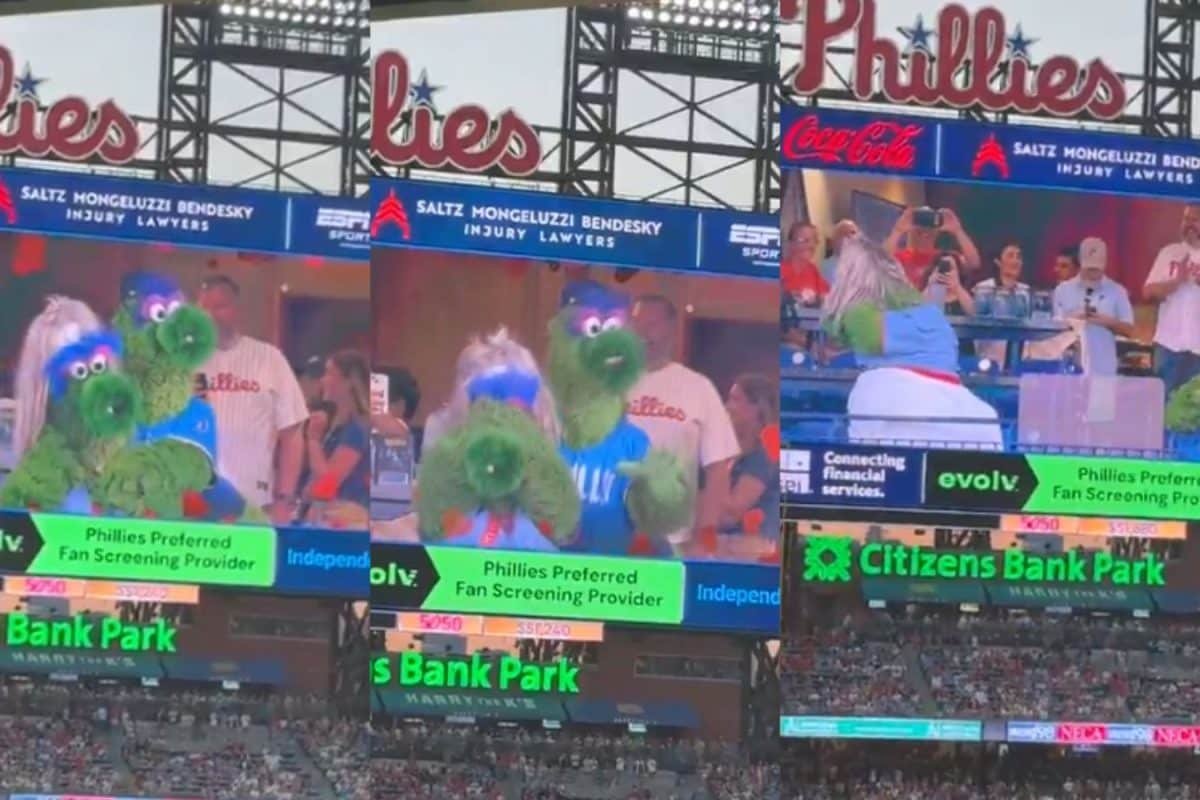 Strikeout: Phillies Mascots Recreate Coldplay Kiss Cam Moment | Watch