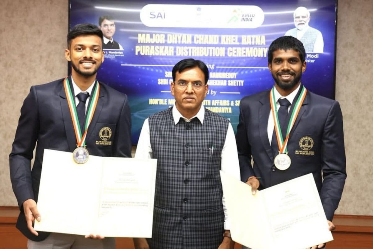 Satwiksairaj-Chirag Receive Khel Ratna Award From Sports Minister