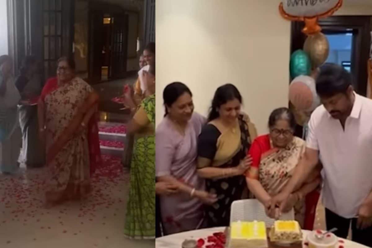 Watch: Chiranjeevi Celebrates Mother Anjana Devis Birthday With Ram Charan And Upasana