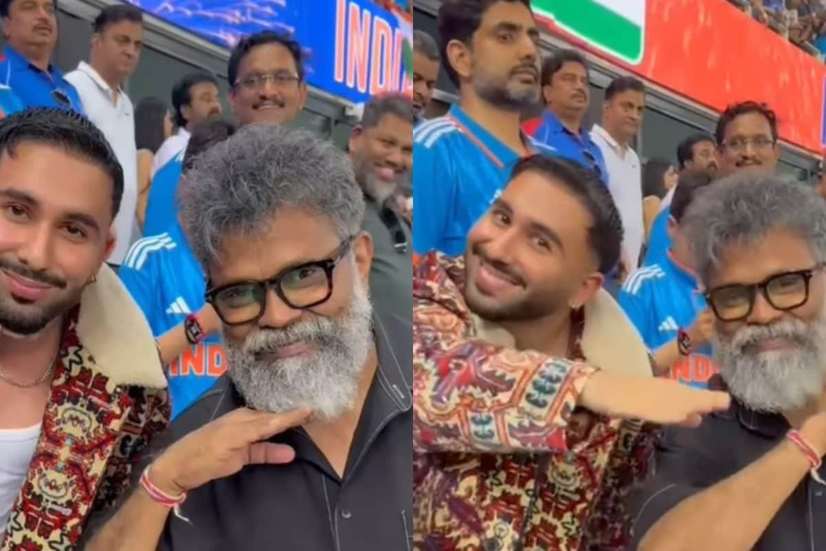 Watch: Orry Recreates Allu Arjuns Iconic Pose With Puspha Director Sukumar At India-Pakistan Game
