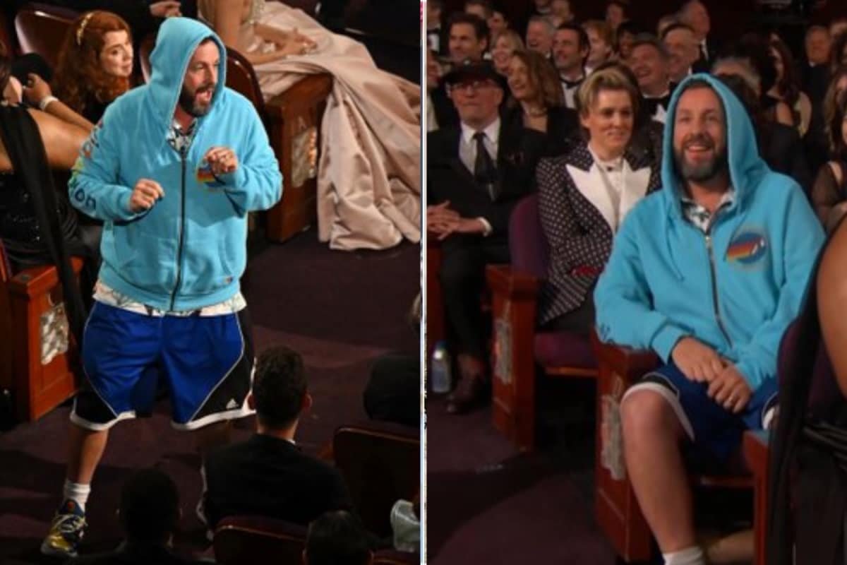 Adam Sandler Crashes Oscars 2025 In Sweatshirt And Shorts