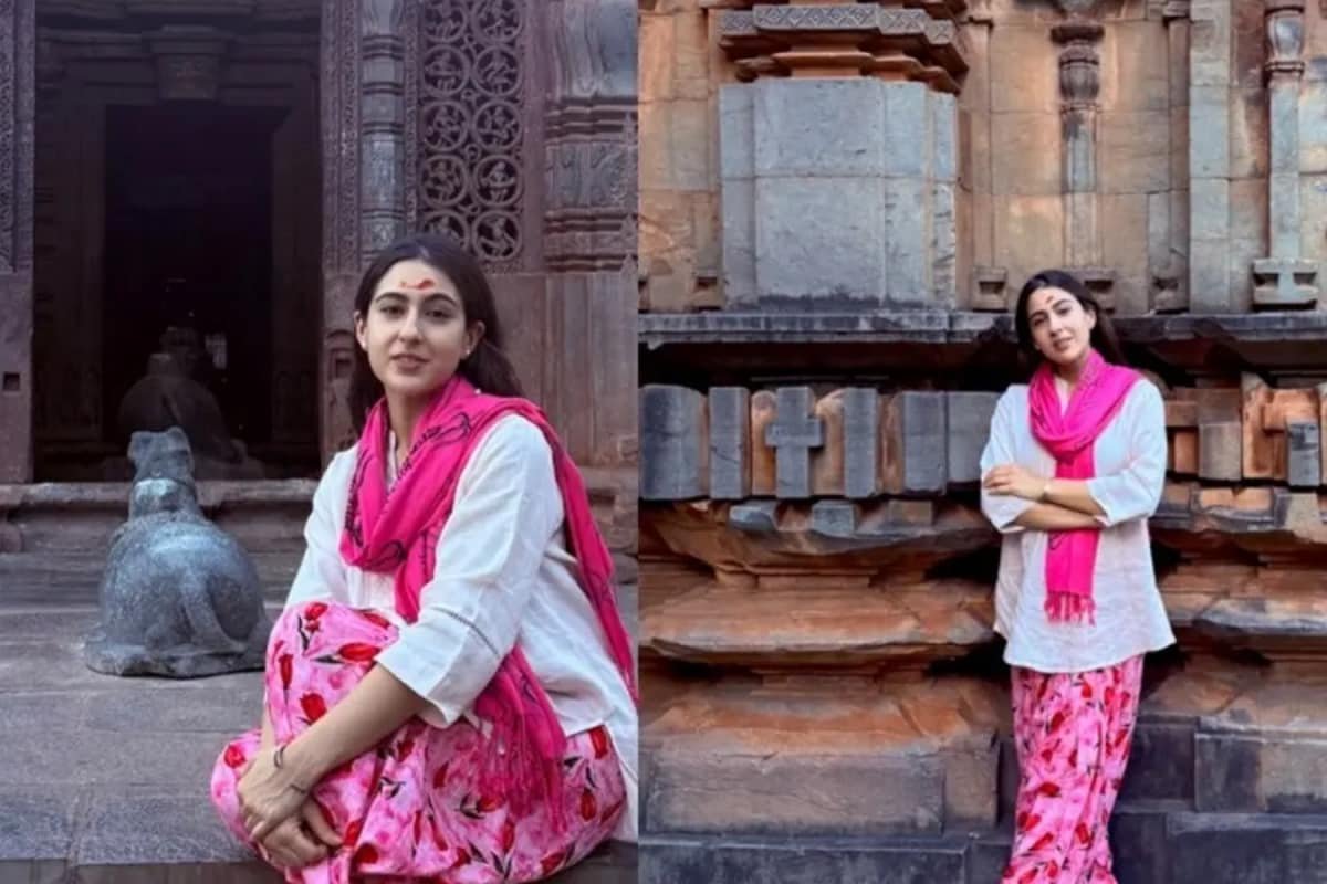 Sara Ali Khan Visits Chandramouleshwara Temple In Karnataka To Seek Blessings I Photos