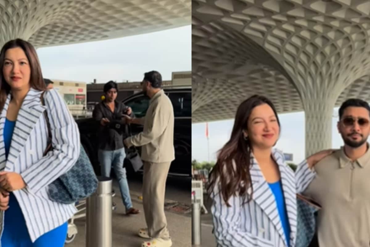 With Blazer, Baby Bump And Boogie, Gauahar Khan Wins The Airport Fashion Game