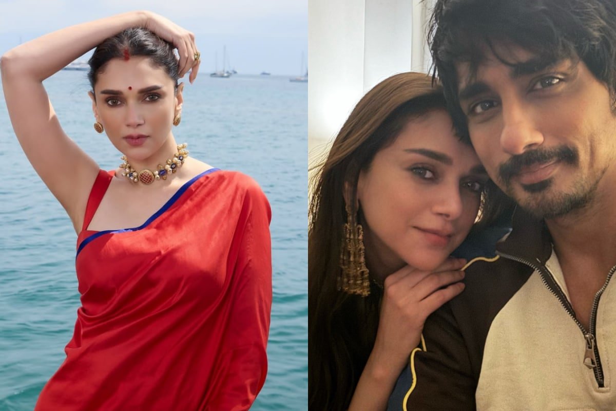 Siddharth Is Melting Over Love Aditi Rao Hydaris Sindoor Look At Cannes