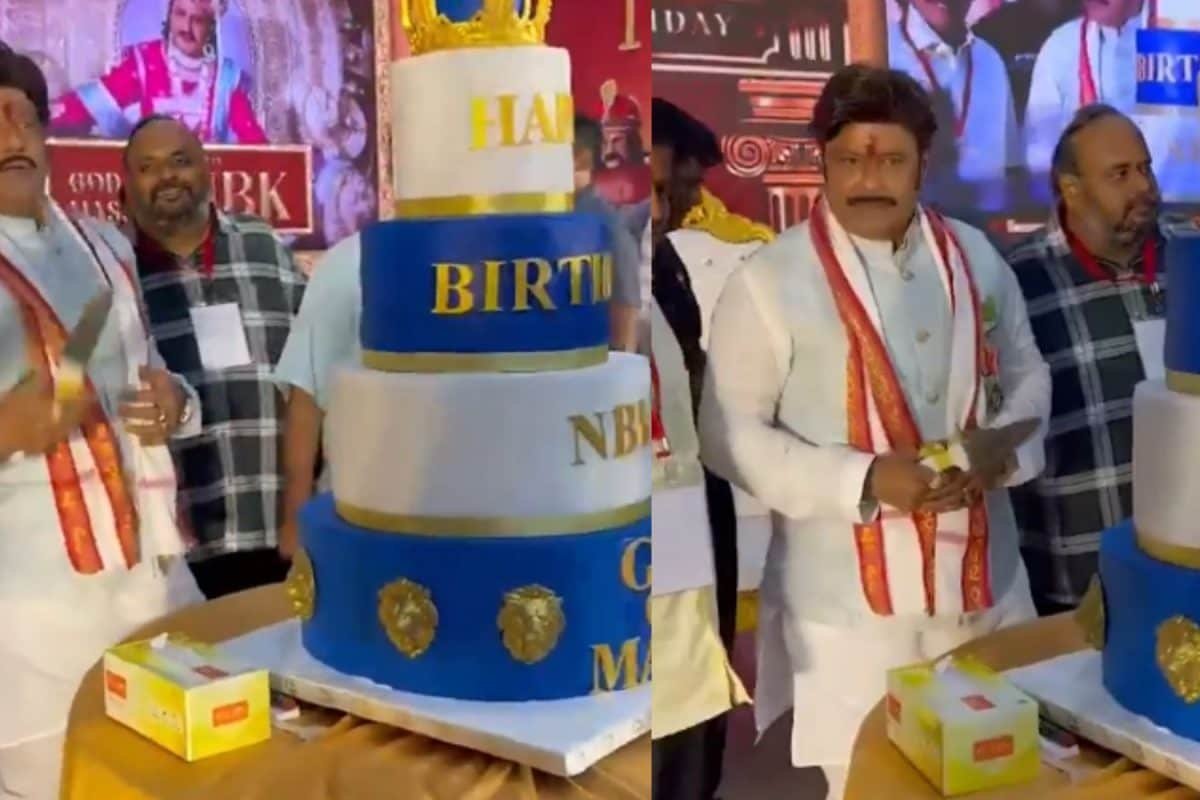 Watch: Nandamuri Balakrishna Flips Knife in Signature Style Before Cutting Birthday Cake
