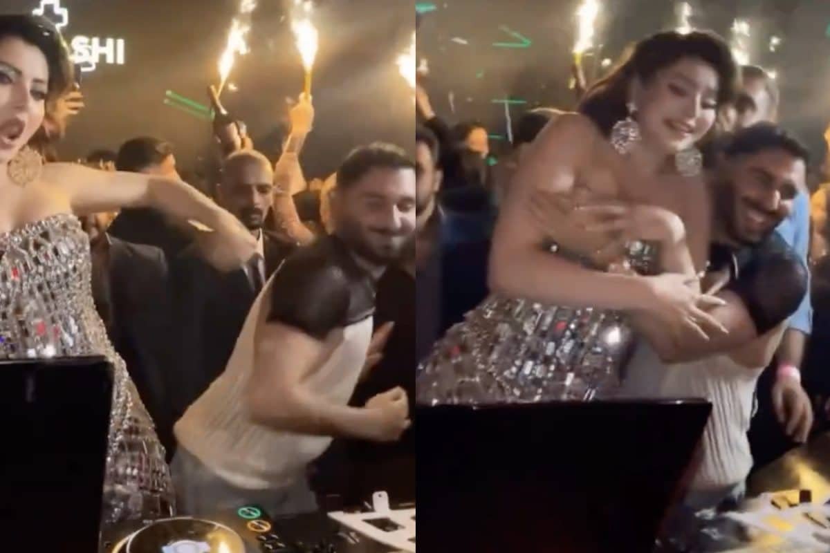 Urvashi Rautela Nearly Falls After Orry Pushes Her While Dancing On Dabidi Dabidi; Fans React | Watch